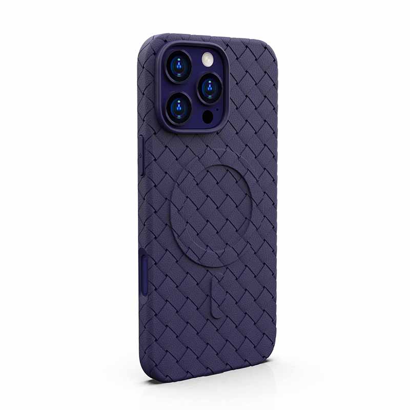 

Для магнитного беспроводного зарядного чехла Magsafe для iPhone 16 15 14 12 13 Pro Max дышащий охлаждающий тканый сетчатый мягкий силиконовый чехол iPhone 16 pro фиолетовый