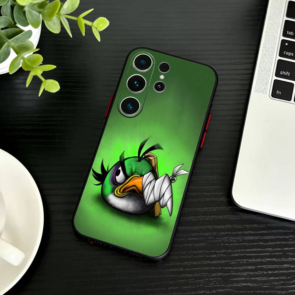 W-Angry Birds Phone Case For Samsung S26,S25,S24,S23,S22,S21,S20,Ultra,Plus,FE Black Soft Cover Samsung S235G