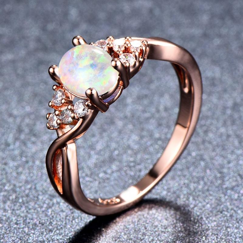 eBay rose gold with small diamonds, ring, exquisite minimalist ring no. 6 белый