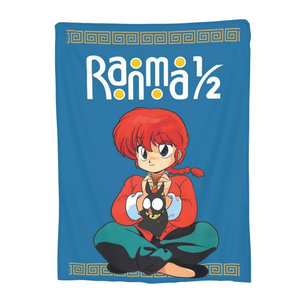 Ranma 12 Saotome Pig Girls Blankets Soft Warm Flannel Throw Blanket Plush for Bed Living Room Picnic Travel Home Couch