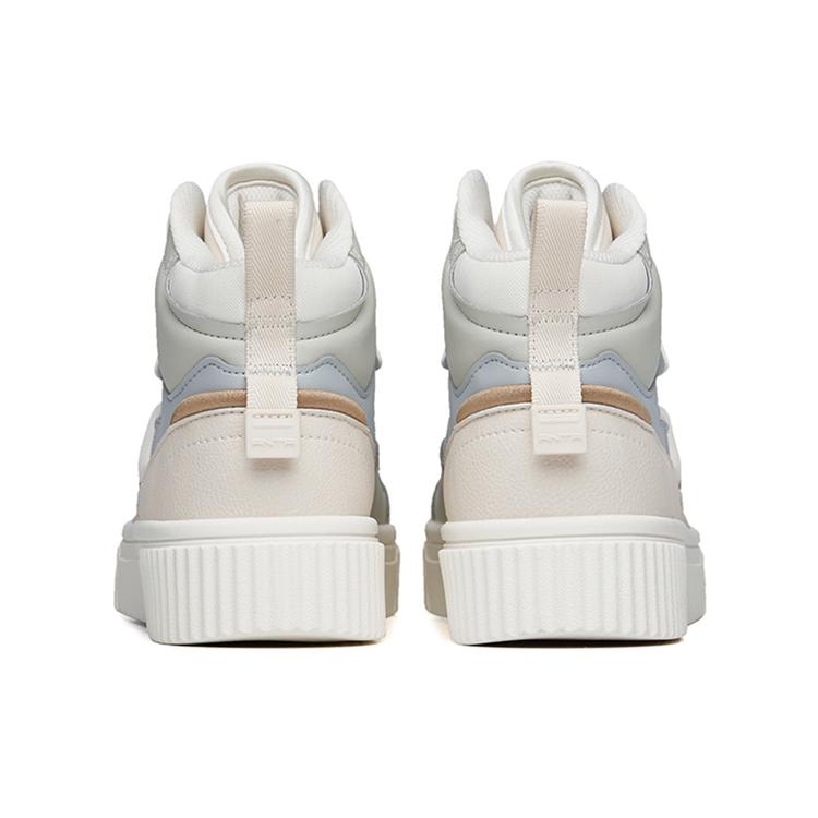 Anta Slip Resistant Abrasion Resistant Slip Resistant Abrasion Resistant High top Skateboard Shoes Women's White Gray 922248015-3