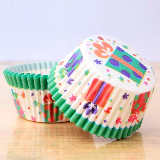 Jednoduchý DIY kreslený vzor Premium Cupcake Liner Bezpečná do mikrovlnné trouby Kuchyňské nástroje Košíček na muffiny