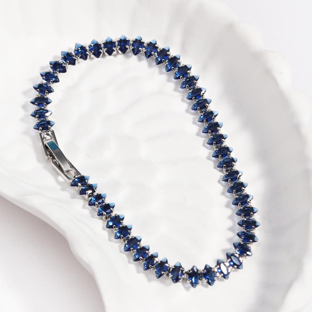 10 Colors Luxury CZ Tennis Cubic Zirconia Gold Silver Color Iced Out Chain Bracelet Bling Jewelry for Women Party Gift