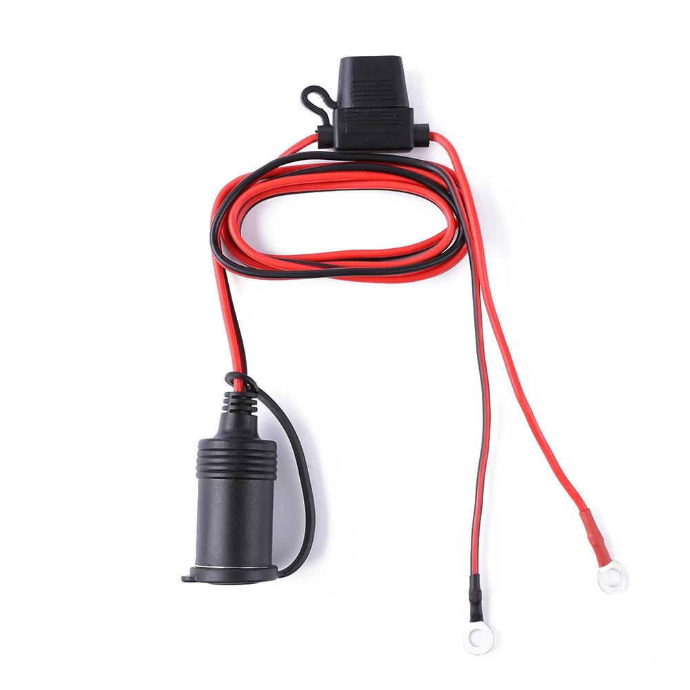 Durable Cigarette Lighter Socket Solid DC12-24V Car Auto Motorcycle Truck Cigarette Lighter Socket With 10A Fuse+Cable