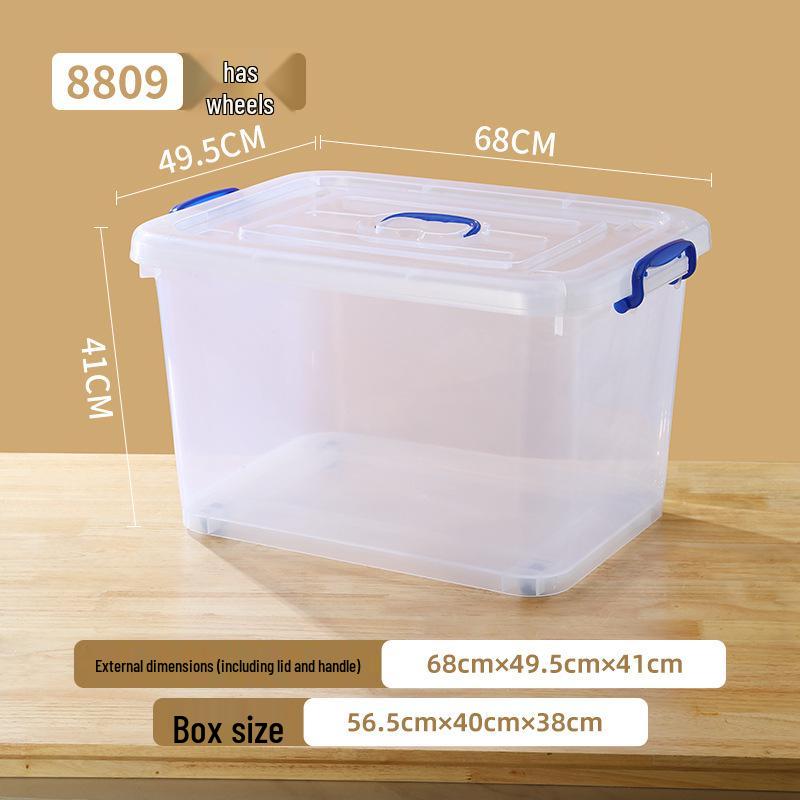 Extra Large Transparent Plastic Storage Box with Wheels for Clothes and Quilts