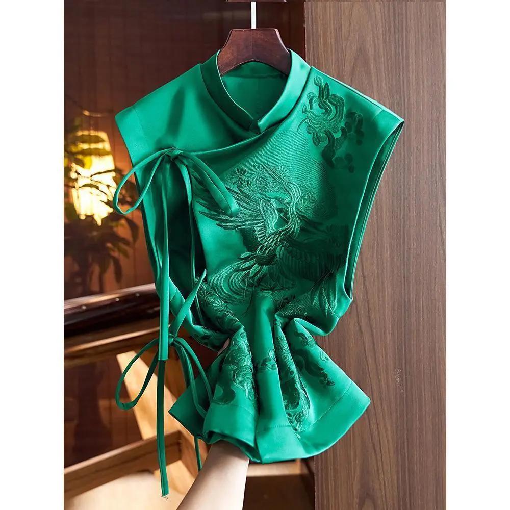 Women's Jackets Women Vest Chinese Embroidery Chinese Vest Vest Female Design Sense Vest National Style Buckle Female