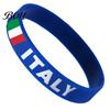 Kids And Adult Wristband Soccer Silicone Bracelet, National Flags Adjustable Wristbands with Breathable Band Snap Buckle for Sports Events,
