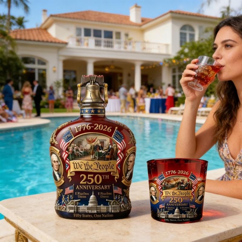 250th Anniversary American Whiskeys Decanter Set With Patriotic Designs For Collectors And History Enthusiasts