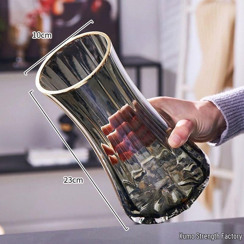 Light Luxury Nordic Glass Vase for Hydroponic Lily Flower Arrangement