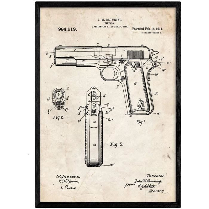 Nacnic Affiche Missile de Brevet. Feuille avec Le Vieux brevet DE Dessin en Format A3 et Vintage Background