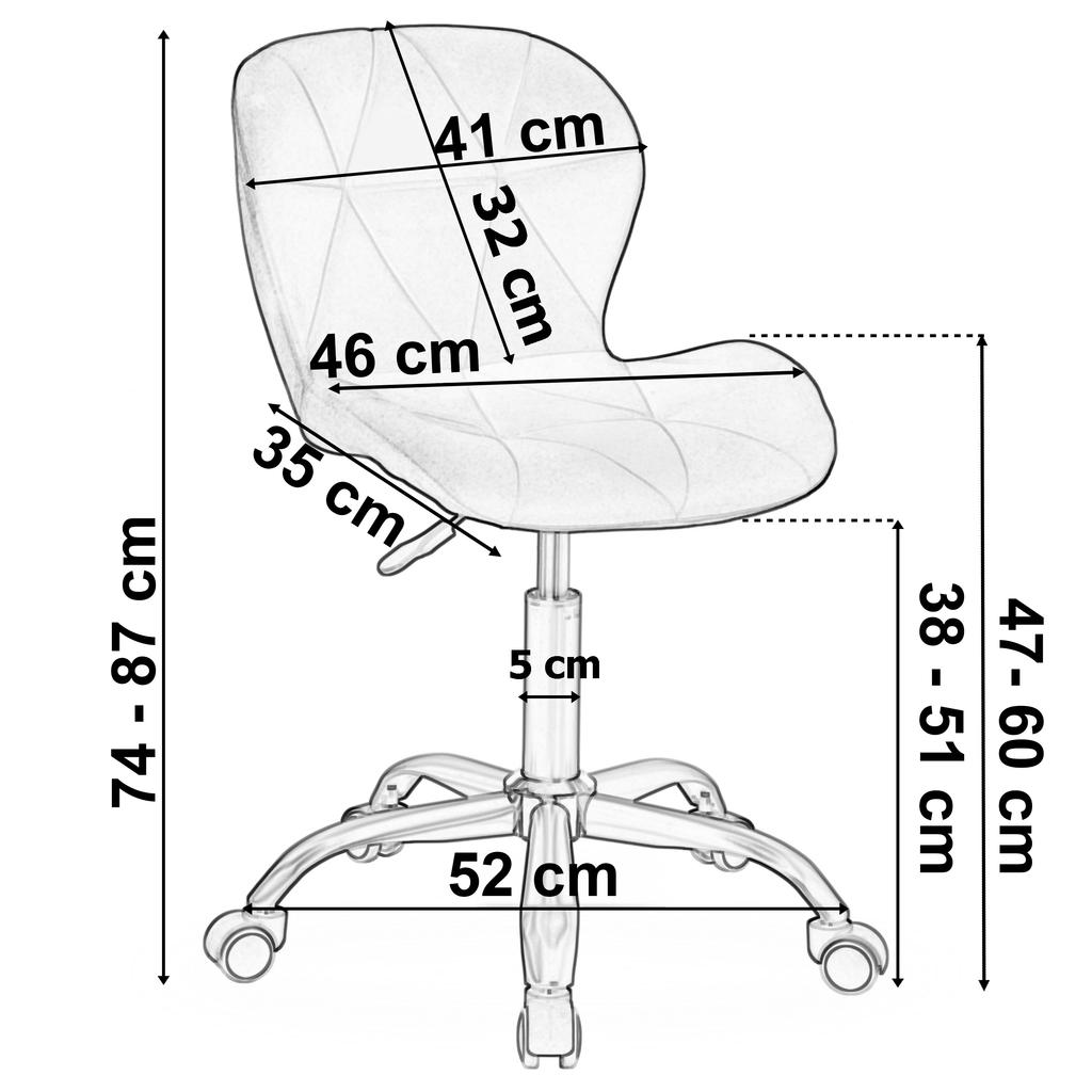 Office Chair On Wheels Spiner Black Graphite Velvet
