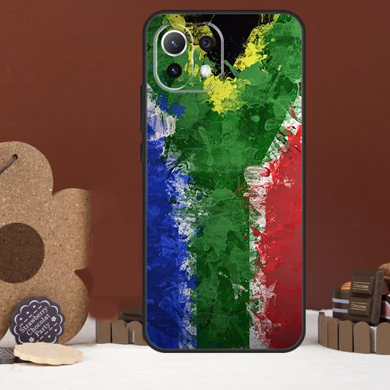 Pouzdro s vlajkou Jihoafrické republiky pro Xiaomi 14 15 Ultra 15T 14T 13T 17 Pro Max POCO X7 Pro X5 X6 F5 F6 F7 F8 Ultra Kryt