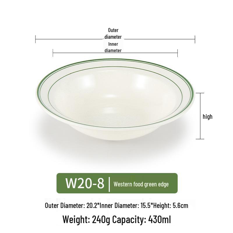 

Melamine Straw Hat Plate: Deep Imitation Porcelain Tableware for Western Dishes, Soups, Sauerkraut Fish, Salads, and Pasta.