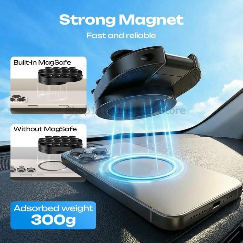 3 In 1 Magnetic Suction Cup Stand Bracket 360° Rotatable Phone Holder Foldable Magnetic Smartphone Stand Live Lazy Support