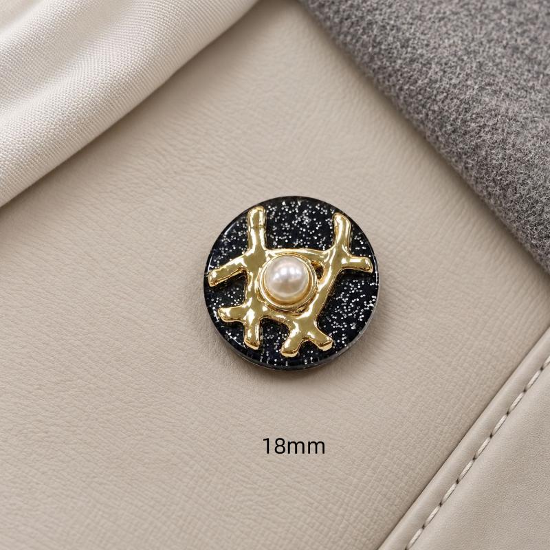 Decorative Sewing Buttons Faux Pearl Inlay Glitter Metal For Coat Jumper Cardigan Dress Round Buttons Diy Project