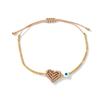 Artistic Colorful Beaded Bracelet Featuring Heart Pattern And Evil's Eye Charm Handmade Wristlet For Everyday Wear