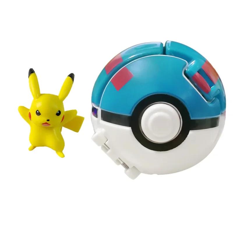 Pokemon Ball with Figure Poke Pokeball Mew Groudon Solgaleo Mewtwo Pikachu Meowth Charizard Kyogre Fennekin Froakie Chespin Toy