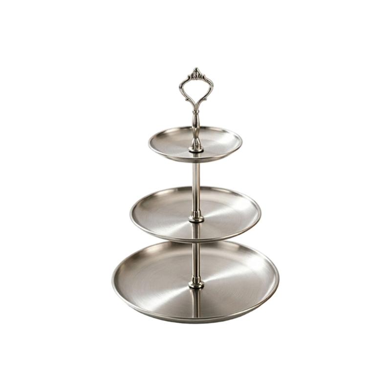 3 Tiers Metal Dessert Platters With Stable Base Display Stands Serving Tray For Wedding Receptions And Home Use