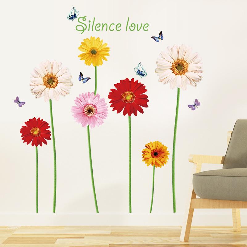 

Removable Sunflower Wall Stickers for Skirting Board Bedroom Living Room Home 60x90cm різнокольоровий