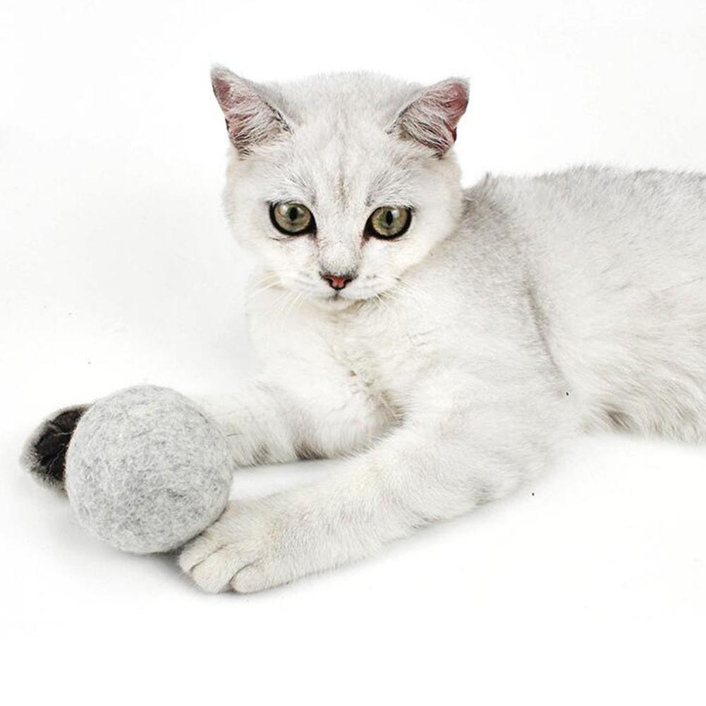 Interactive Funny Cat Ball Teaser Catnip Capsule Faux Wool Ball Catmint Chew Pet Toy
