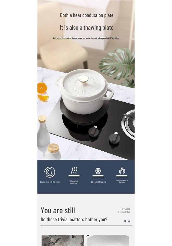 Premium Heat-Conducting Anti-Burn Plate for Quick Defrosting and Stove Protection