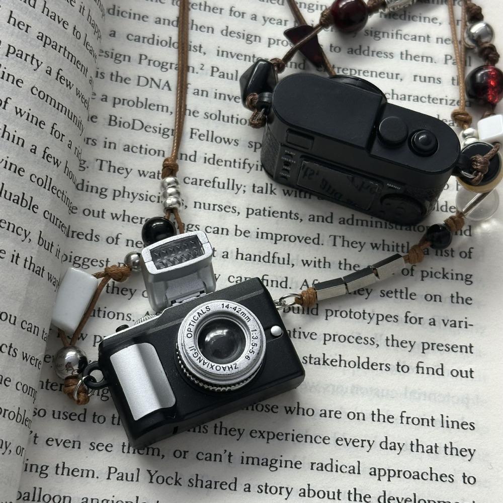 Retro Mini Camera Pendant Choker Flash Light Vintage Sweater Chain  For Men and Women