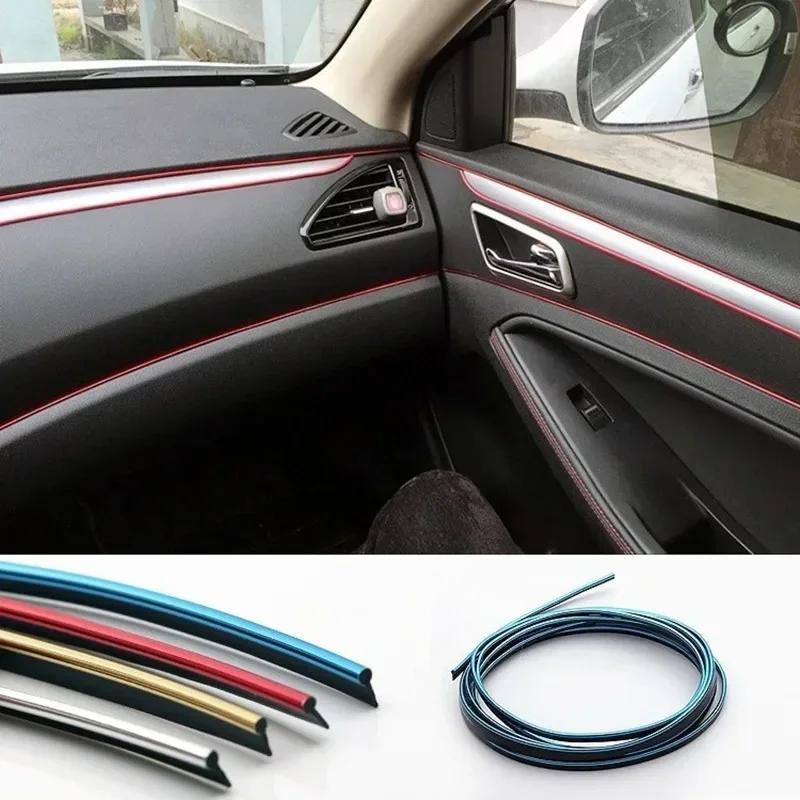 5M Car Dashboard Insert Flexible Trim Auto Interior Door Edge Decorative Moulding Strip Accessoires With Scraper