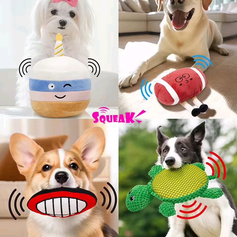 Hund Plüsch Quietschspielzeug Haustier Katze Hund Interaktives Beißspielzeug Tiere Bissfest Interaktives Haustier Hund Zähne Reinigung Kauspielzeug