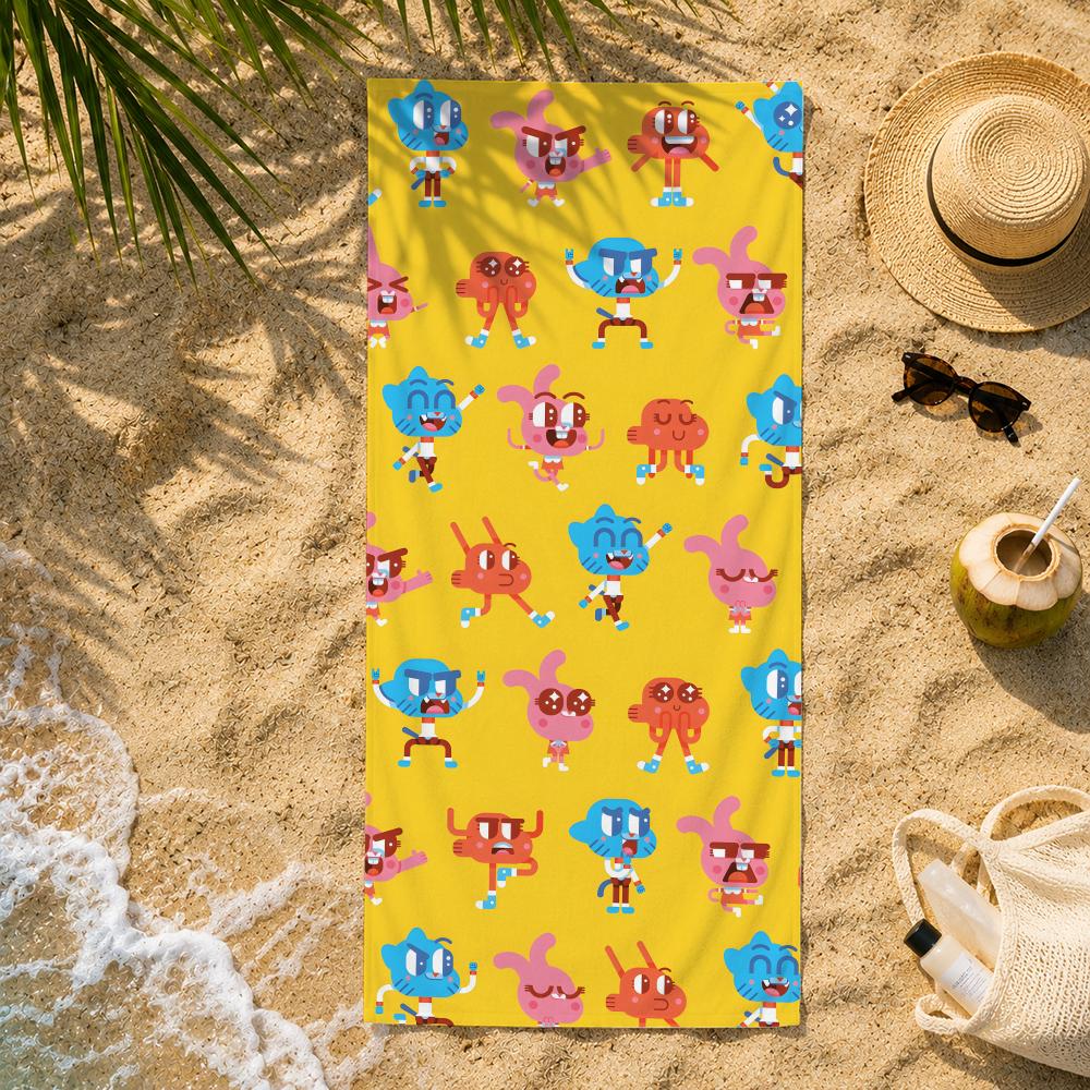 Lustiges T-The Amazing World Of Gumballs Handtuch Ultra-Feine Faser Schnelltrocknend Saugfähiges Handtuch, Strand Schwimmen Urlaub Strandtuch