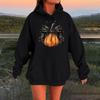 Women's Long-sleeved  Oversized Dropped Shoulder Sleeves Women's Hooded Halloween Print Plush Sweatshirt