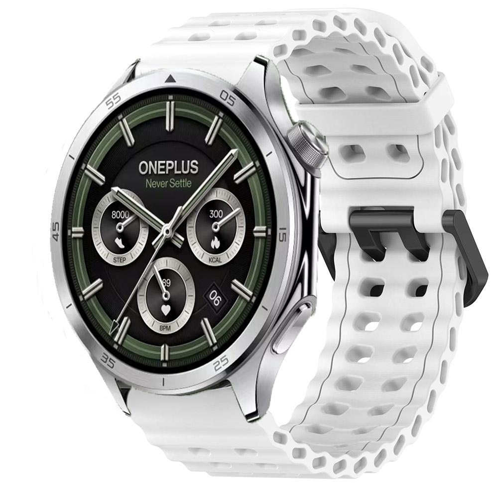 

22mm Ocean Silicone Strap for OnePlus Watch 3 46mm/2/2R/Lite Sport Breathable Wristband forWatch 4 Pro/X X2/X3 Accessories OnePlus Watch 2 2R білий