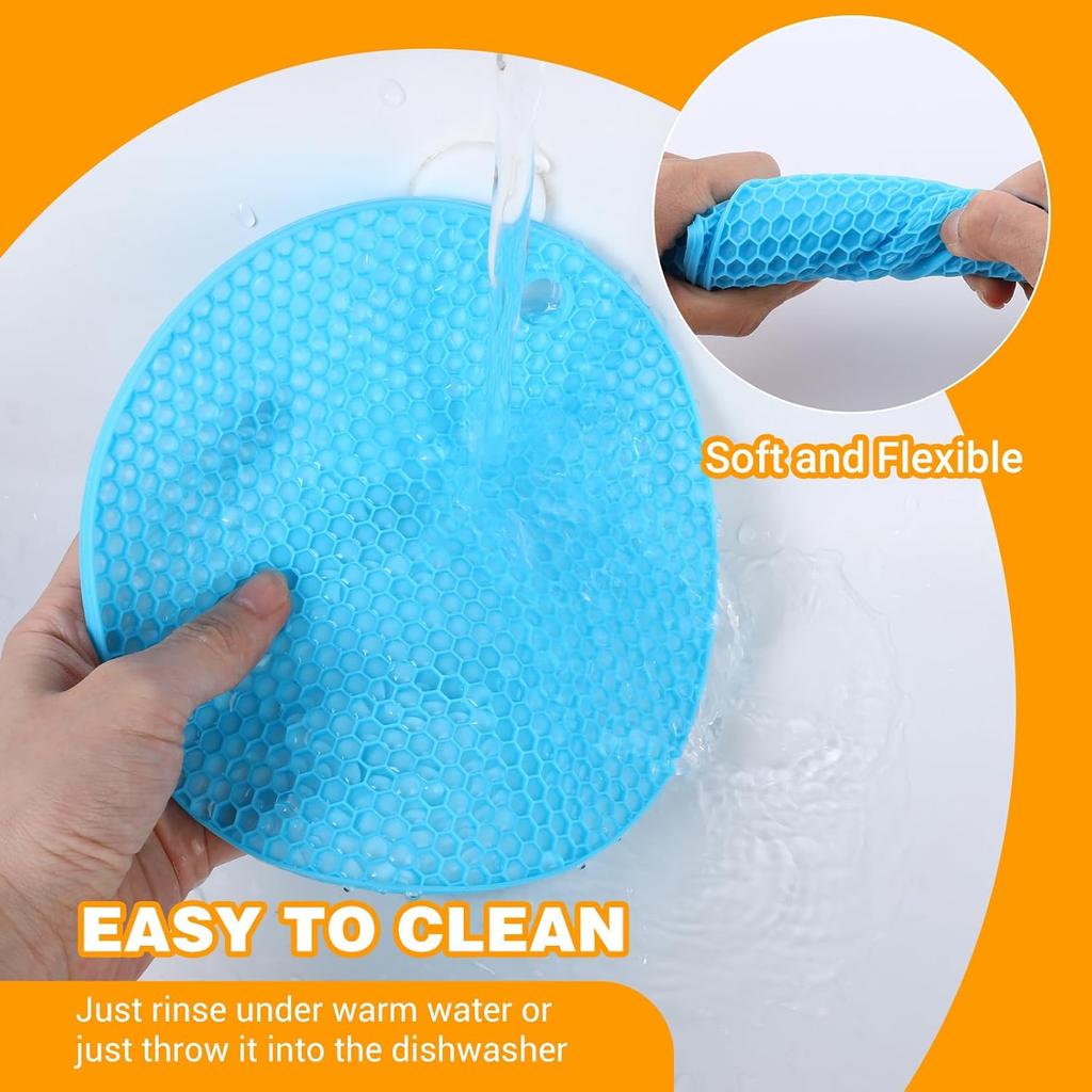 3Pcs Rubber Jar Opener,Round Large Jar Opener Gripper Pad Kitchen Non-Slip Coasters for Weak Hands,6.7x6.7Inch(Gray,Blue,Orange)