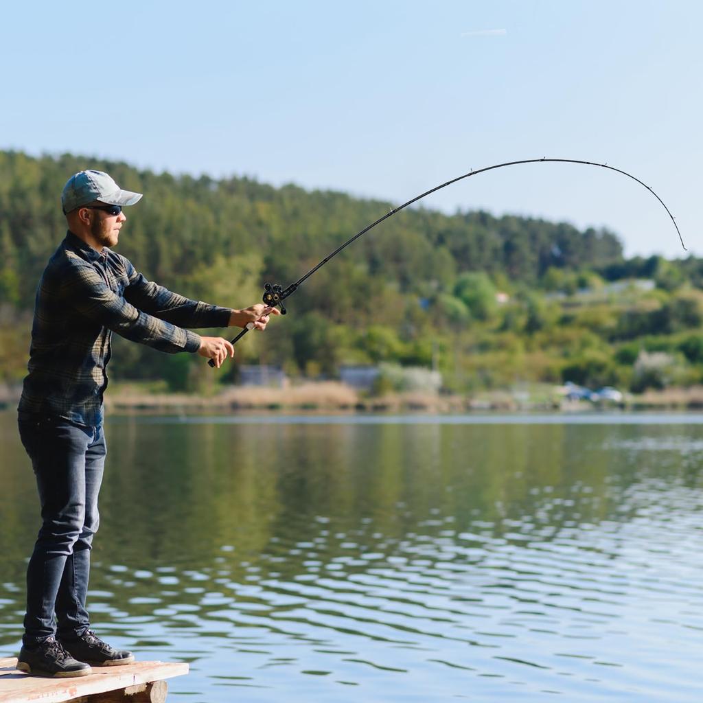 Goture Spinning Rod, 1.98m 6ft, EVA Grip, 4-Section Carbon Fiber, Lightweight, Portable, for Saltwater and Freshwater Fishing, Sea Bass, Egging