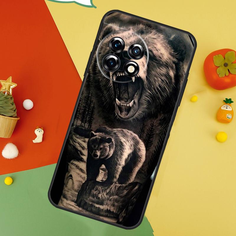 Cute Grizzly Bear Case For OnePlus 15 12 12R 13T 13R 13 11 9 10 Pro 10T 8T Nord 5 CE 2 3 4 Lite N20 N30 Cover