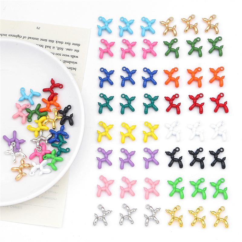 4-10Pcs Alloy Drop Oil Enamel Puppy Dog Charms Pendant Beads for DIY Jewelry Making