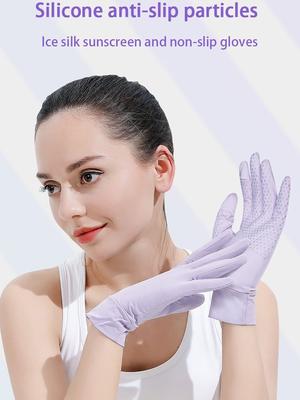 Anti-UV Atmungsaktive Handschuhe Weibliche Rutschfeste Dünne Sonnenschutz Sommer Outdoor Radfahren Fahren Schnell Trocknend Waschbar