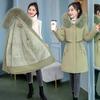 Manteau Long à capuche en fausse fourrure pour femme, doublure à grande poche, veste bouffante en coton rembourré, parka d'extérieur, pardessus 6 couleurs, hiver