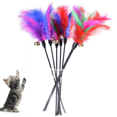 Funny Kitten Stick Rod Bell Pet Wand Teaser Playing Training Toy