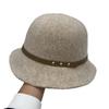 Fashion Wool Knitted Big-brimmed Basin Hat Women's Autumn and Winter Literary Belt Buckle Fashion Thermal Basin Hat Foldable