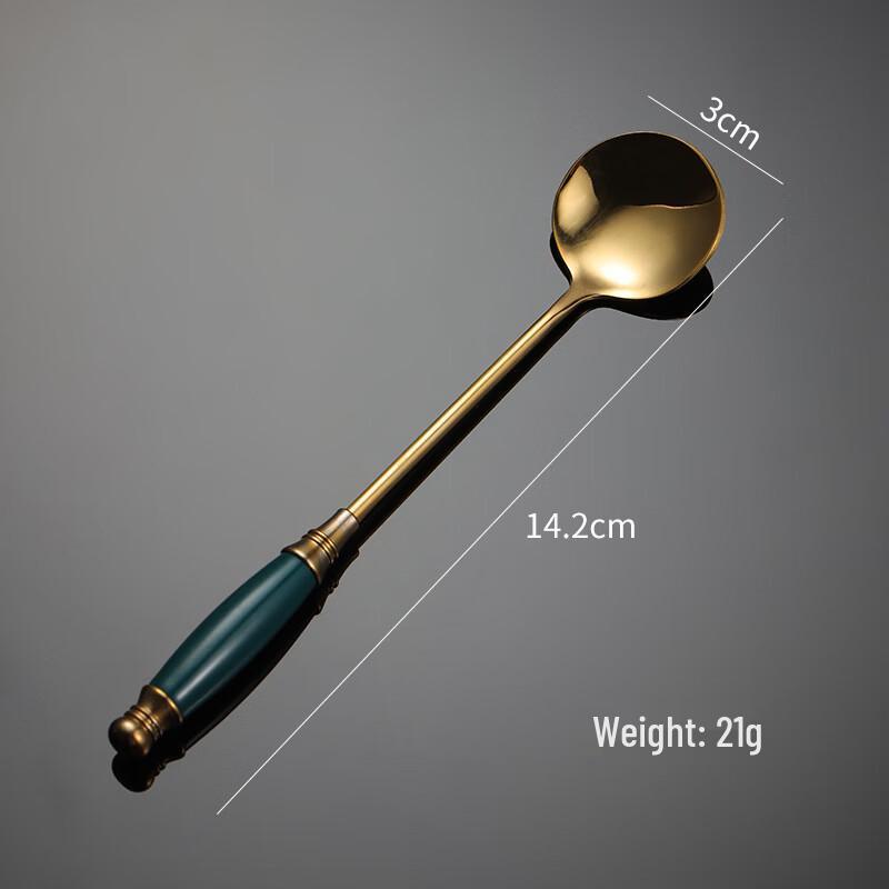

European Retro Ceramic Handle Stainless Steel Spoons