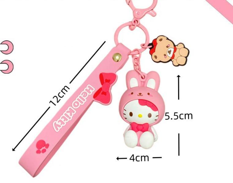 Sanrio Hello Kitty Figures Keychain Kawaii Melody Kuromi Doll Pendant Decoration Keyring Jewelry Girl&Kid Gifts Toys