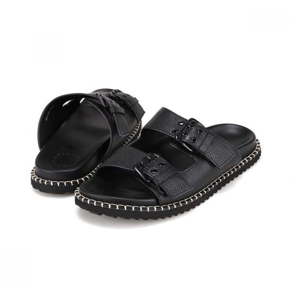 Barbara Leather Buckle Decoration Men S Mule Slide 1.5cm 2 colorS Bmi301