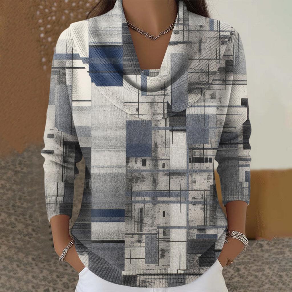 Dam Casual Och Moderiktig Rundhals Långärmad Tryckt Topp Tröja