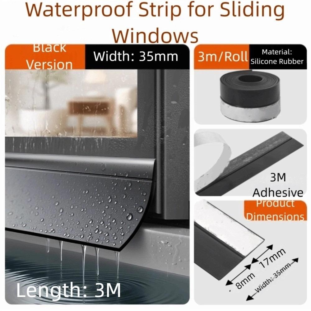 Ainproof Water Backflow Window Water Blocking Bar Sealing Function Rain Flashing Board  Home Window