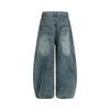 VIONA Damen-Jeans Star Vintage Altblau Gewaschen Baggy Jeans Amerikanisch Locker Weites Bein Hosen Mode Hip-Hop