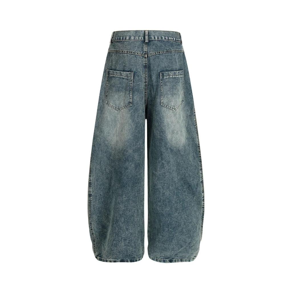 VIONA Damen-Jeans Star Vintage Altblau Gewaschen Baggy Jeans Amerikanisch Locker Weites Bein Hosen Mode Hip-Hop