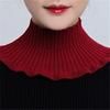 Women Windproof Detachable Warm Neck Guard Knitted Fake Collar Turtleneck Scarf