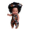 33cm Full Silicone Body Reborn Baby Doll Toys Dark Black Brown Skin Optional Rebirth Doll Lifelike Curly Hair Newborn Doll for Kids Birthday Xmas Gift