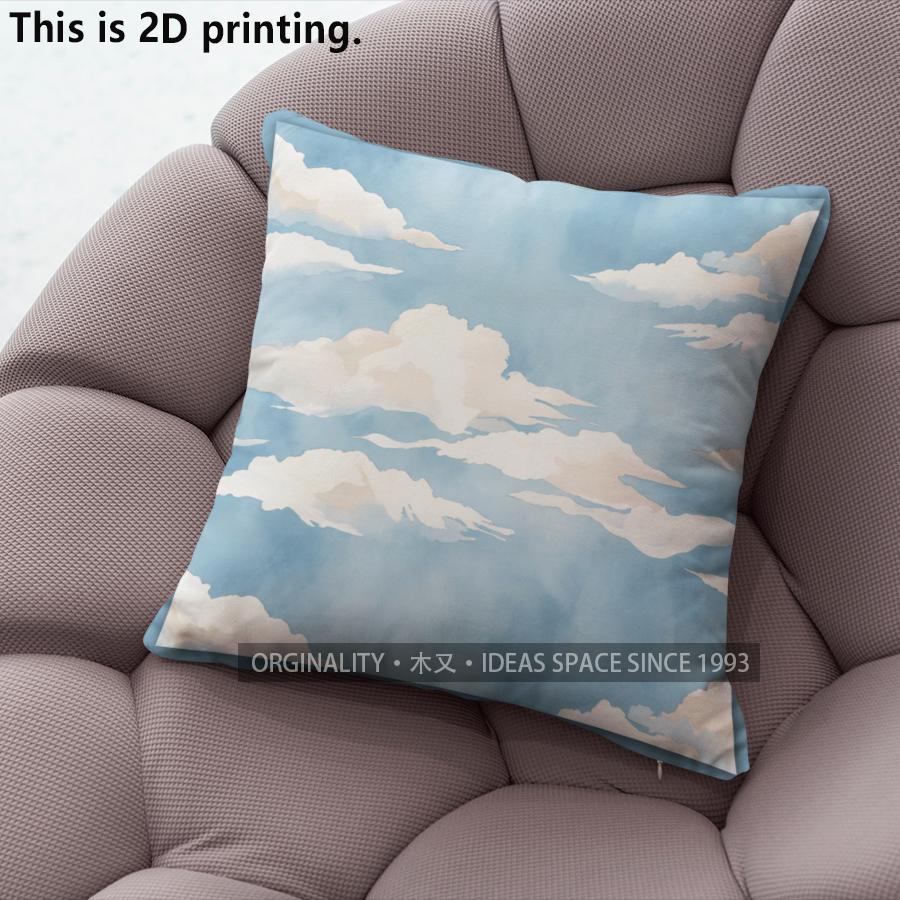 Sky Cloud Print Square Throw Pillow Cases Pattern Cushion Cover Suitable For Sofa Bedroom Car Pillow Cover