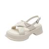 2025 summer new women's casual sandals wear simple style platform sandals cross belt versatile Roman shoes women